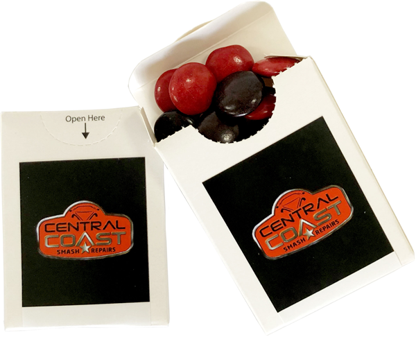 Flip Lid Cardboard Box with Choc Beans 25g *Plastic Free*